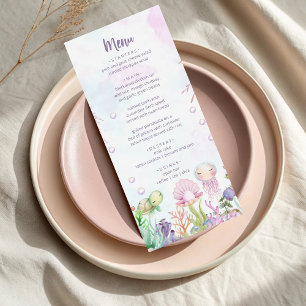 Menu Sous le Baby shower Sea Pearl