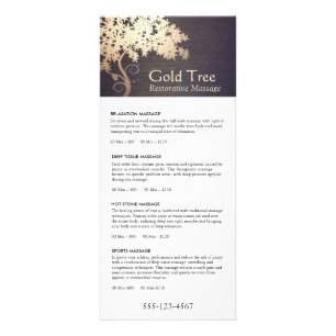 Menu Spa du service de massothérapie Gold Tree