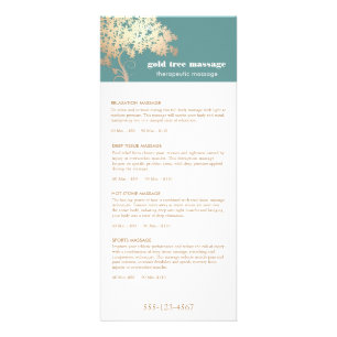 Menu Spa du service de massothérapie Gold Tree