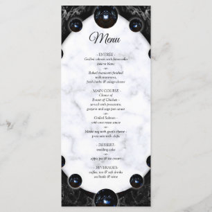 Menu Sphères opulentes en marbre blanc et noir