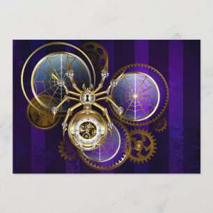 Menu Spider Steampunk sur Arrière - plan pourpre