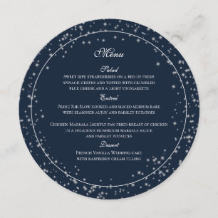 Menu Starry Sky Navy Blue Round
