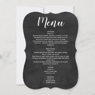 Menu - Statement Chalkboard Script Invitation