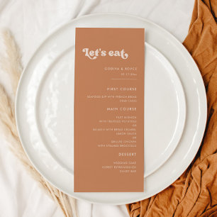 Menu Sucre brun rétro élégant Mangeons mariage
