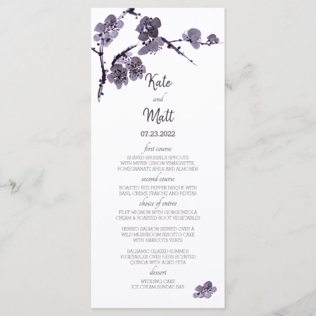 Menu Sumie de fleur de prune (Devant)