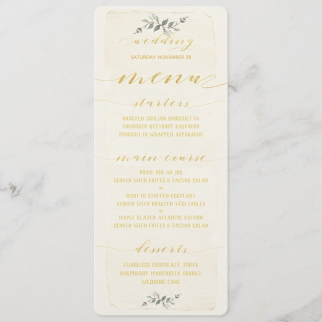 Menu Swash Police Gold Calligraphie Écriture Mariage ru (Devant)