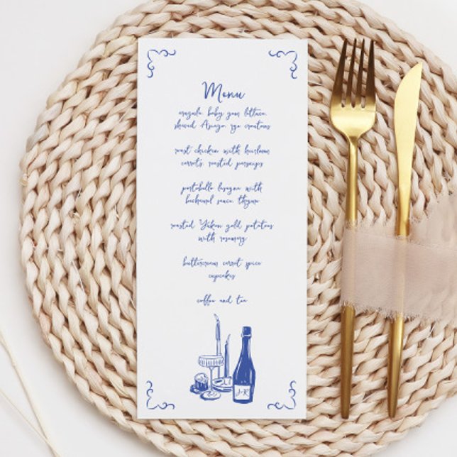 Menu Sweet Whimsical manuscrit Mariage illustré (Créateur téléchargé)