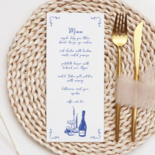 Menu Sweet Whimsical manuscrit Mariage illustré