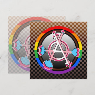 Menu Symbole de l'anarchie de genre, emblème sur damier