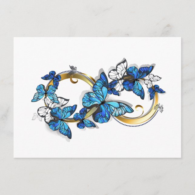 Menu Symbole infini de papillons Morpho bleus (Devant)
