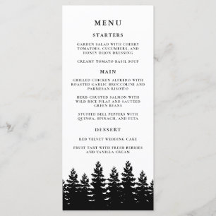 Menu Table minimaliste moderne Noir blanc d'hiver