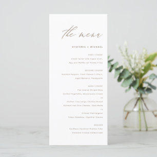 Menu Taupe Élégant Mariage de calligraphie