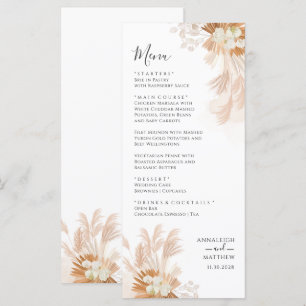 Menu Terracotta Pampas Mariage botanique en herbe