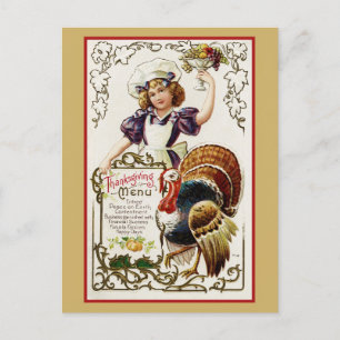 Menu Thanksgiving Vintage Turquie