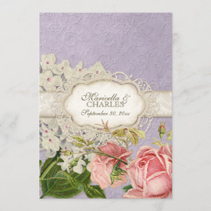 Menu Thé à la dentelle Vintage et moderne Hydrangea en 