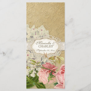 Menu Thé de dentelle Vintage moderne teint Hydrangea en