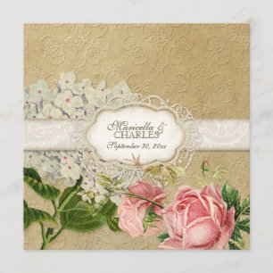 Menu Thé de dentelle Vintage moderne teint Hydrangea en