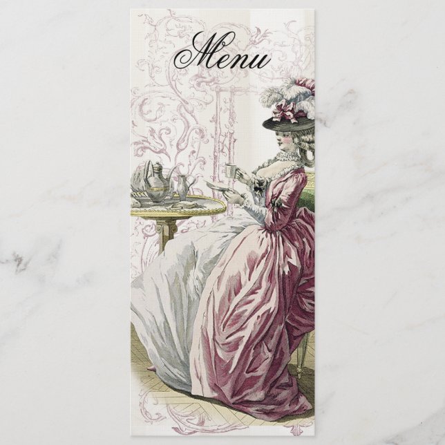 Menu Thé de l'après-midi ! Menu, sur Linen (Devant)