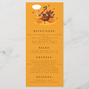 Menu Thème bon thanksgiving Turquie