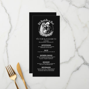 Menu Till Death Do Us Part Noir et Blanc Gothique