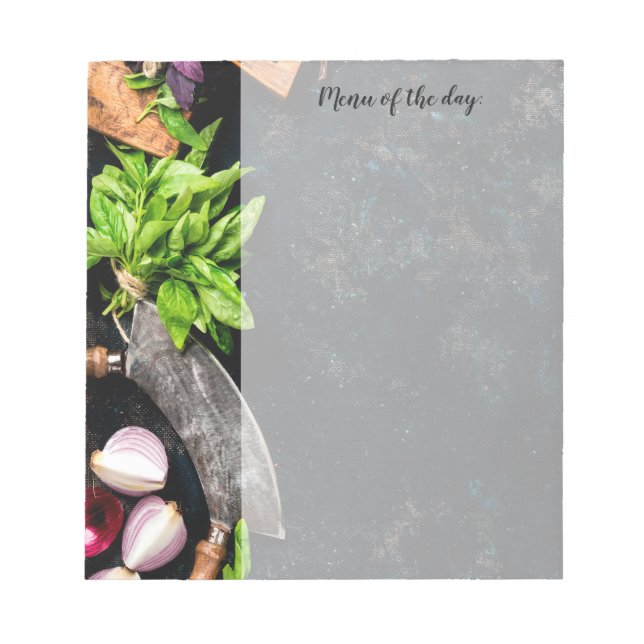 Menu today meals food dinner kitchen family notepad (Front)