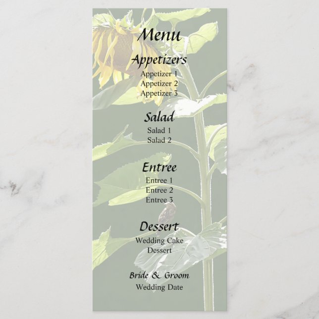 Menu Tournesol et Épervier (Devant)