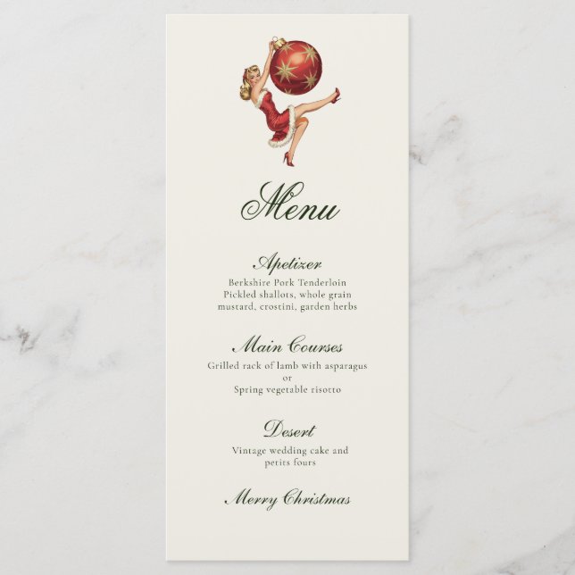 Menu Traditional Vintage Christmas  (Devant)