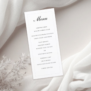 Menu traditionnel élégant simple Mariage