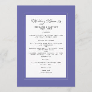 Menu Très Peri & Blanc Mariage Moderne Chic Élégant