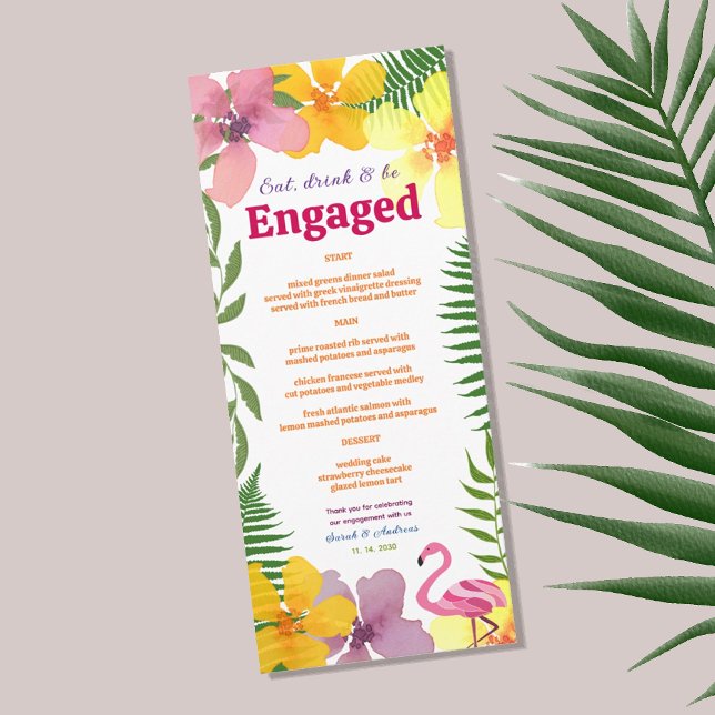 Menu Tropical Fête de Fiançailles Luau (Créateur téléchargé)