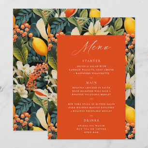 Menu Tropical Orange Paradise
