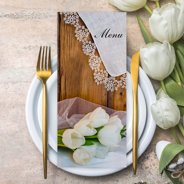 Menu Tulipes blanches rustiques Pays Grange Printemps M (Créateur téléchargé)
