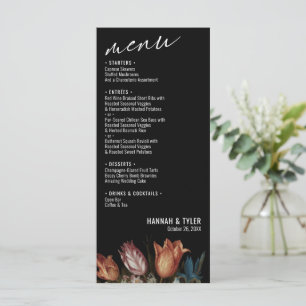 Menu Tulipes hollandaises peintes et bouquets de fleurs