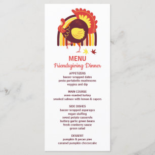 Menu Turquie Stylisée Super arc-en-ciel Joyeux Amical