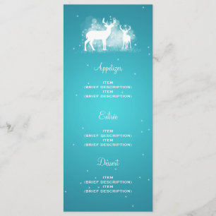 Menu Turquoise élégante d'étincelle de cerfs communs