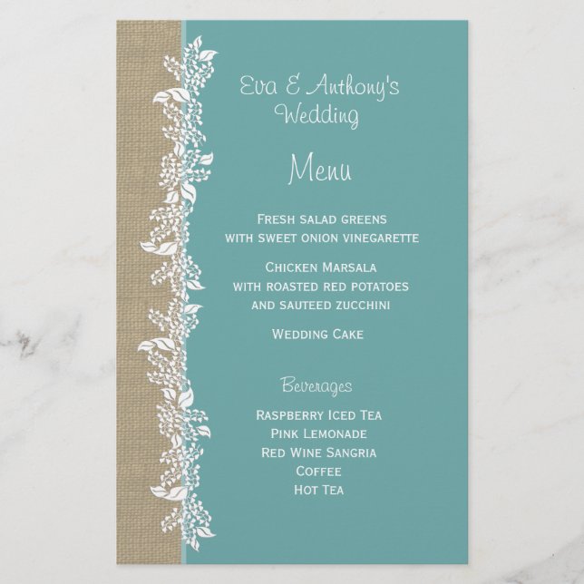 Menu Turquoise Sea Garland (Devant)