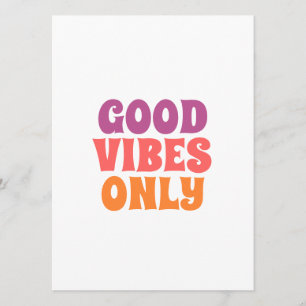 Menu Typographie d'art mural Good Vibes Only