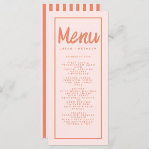 Menu Typographie d'écriture manuscrite rouge rose Retro