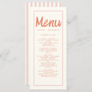 Menu Typographie d'écriture manuscrite rouge rose Retro