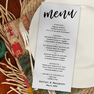 Menu Typographie minimaliste d'écriture moderne