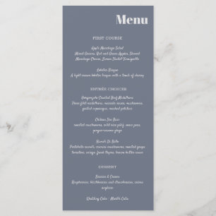 Menu Typographie minimaliste moderne de la lavande bleu