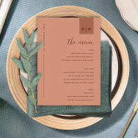 MENU TYPOGRAPHIE TERRACOTTA ROUILLE MINIMAL