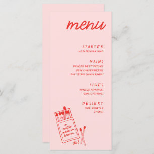 Menu Un assortiment fait dans Heaven Pink Mariage Dinne