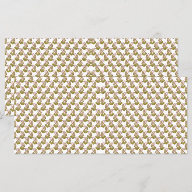 Menu un fond blanc avec des feuilles vertes dessus (Devant / Derrière)