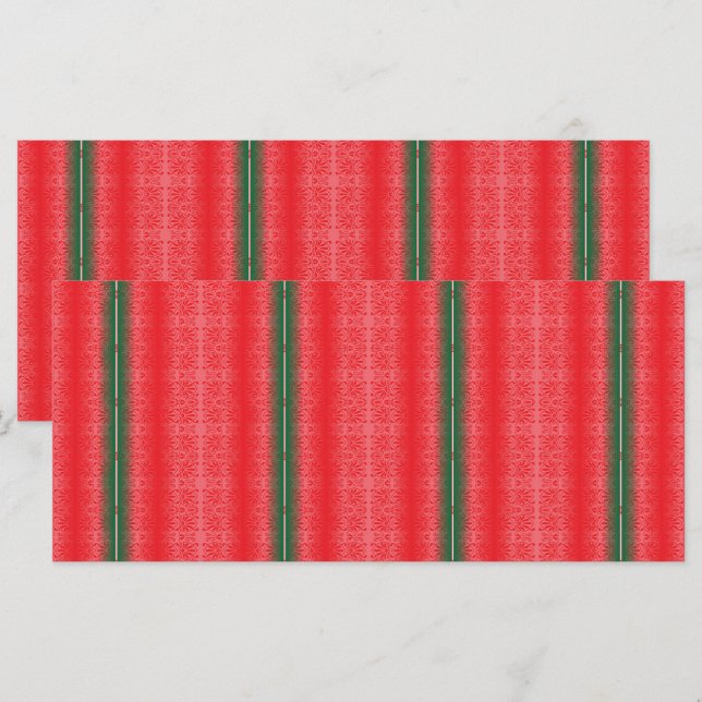 Menu un fond rayé rouge et vert (Devant / Derrière)