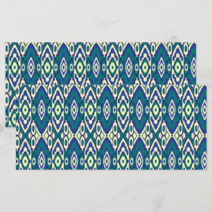 Menu un motif bleu et vert sur fond blanc