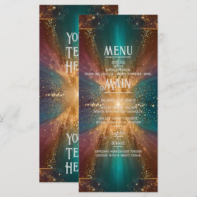 Menu Under the Stars : Une célébration de l'amour (Devant / Derrière)