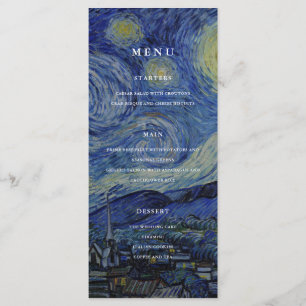 Menu Van Gogh Starry Mariage de nuit
