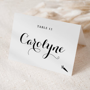 Menu Végétarien Calligraphié Carte de Table de Mar