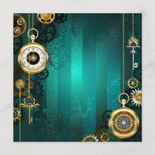 Menu Veille bijoux Steampunk sur un Arrière - plan vert